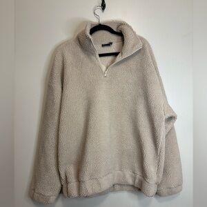 Women’s Oversized Cream Sherpa Sweater